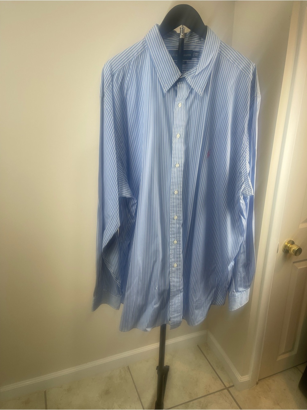 Ralph Lauren Blue and White Pinstripe Dress Shirt